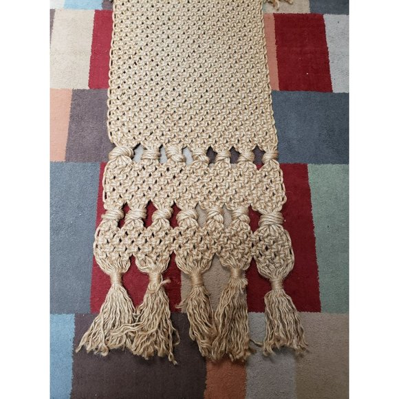 Vintage 1970s Wall Art‎ Decor Macrame Handcrafted Weaved Hemp Jute Large Boho - Picture 11 of 12